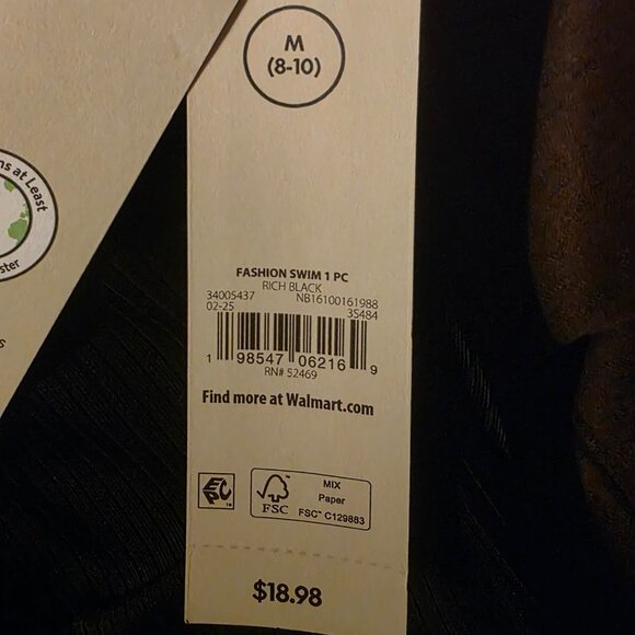 NO BOUNDARIES NWT Size M (8-10) Bathing Suit Swimsuit One-piece Black medium - Picture 6 of 7